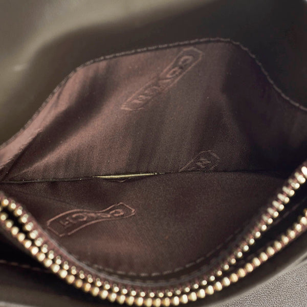 コーチ シグネチャー 三つ折り財布 コンパクトウォレット  ブラウン キャンバス レザー レディース COACH 【中古】