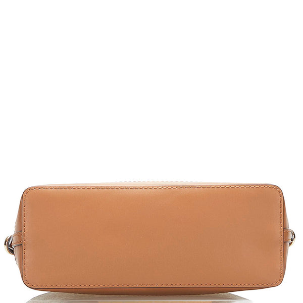 マイケルコース MKモノグラム 斜め掛け ミニショルダーバッグ ホワイト ブラウン PVC レザー レディース Michael Kors 【中古】