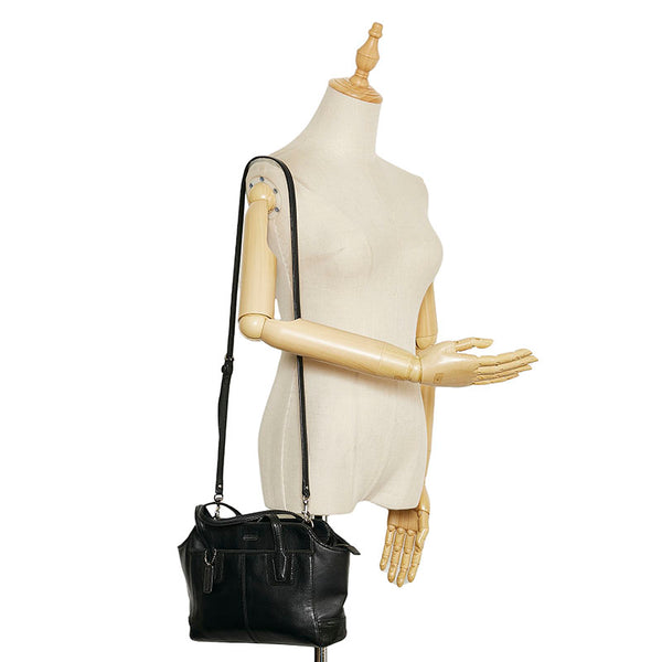 コーチ ハンドバッグ ショルダーバッグ 2WAY F27661 ブラック レザー レディース COACH 【中古】