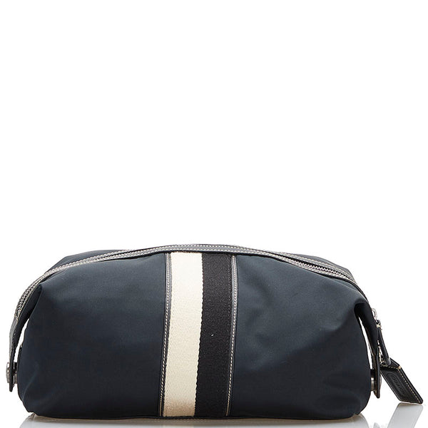 コーチ クラッチバッグ セカンドバッグ ポーチ ダークグリーン ナイロン レザー レディース COACH 【中古】