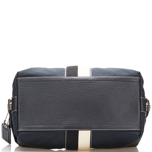 コーチ クラッチバッグ セカンドバッグ ポーチ ダークグリーン ナイロン レザー レディース COACH 【中古】