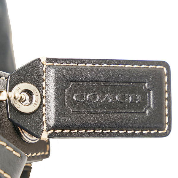 コーチ クラッチバッグ セカンドバッグ ポーチ ダークグリーン ナイロン レザー レディース COACH 【中古】