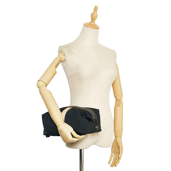 コーチ クラッチバッグ セカンドバッグ ポーチ ダークグリーン ナイロン レザー レディース COACH 【中古】