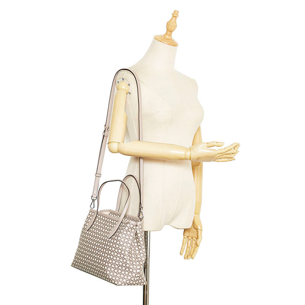 ケイトスペード スペード柄 ハンドバッグ ショルダーバッグ 2WAY ベージュ アイボリー PVC レザー レディース Kate Spade 【中古】