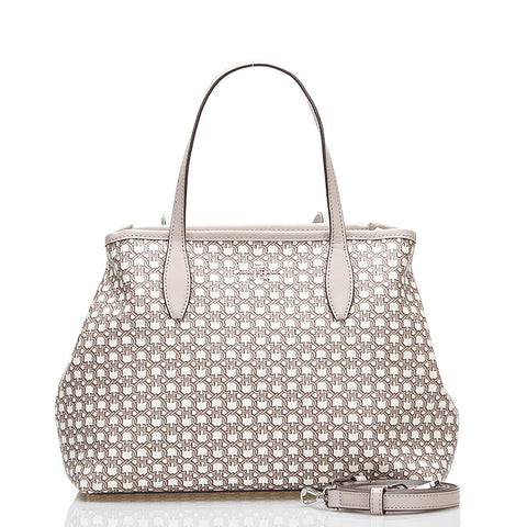 ケイトスペード スペード柄 ハンドバッグ ショルダーバッグ 2WAY ベージュ アイボリー PVC レザー レディース Kate Spade 【中古】