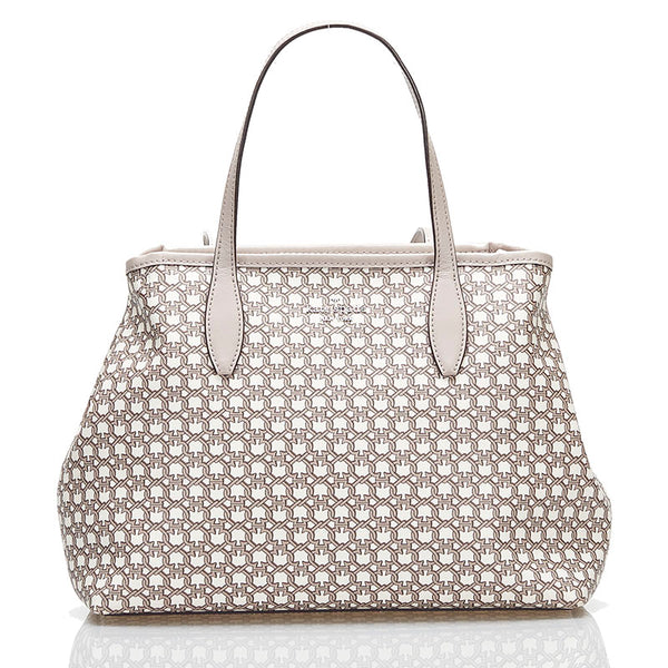 ケイトスペード スペード柄 ハンドバッグ ショルダーバッグ 2WAY ベージュ アイボリー PVC レザー レディース Kate Spade 【中古】