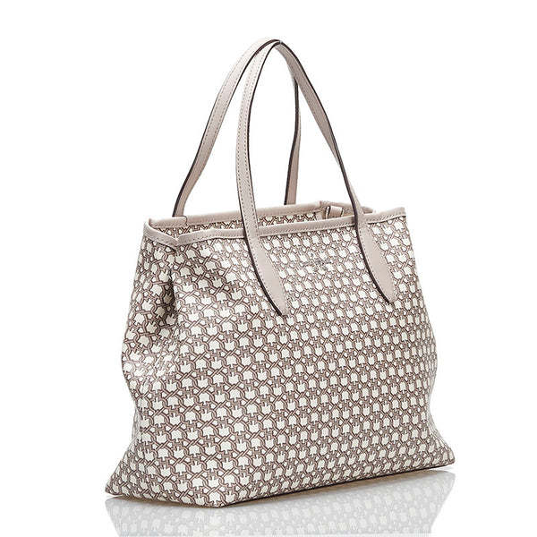 ケイトスペード スペード柄 ハンドバッグ ショルダーバッグ 2WAY ベージュ アイボリー PVC レザー レディース Kate Spade 【中古】