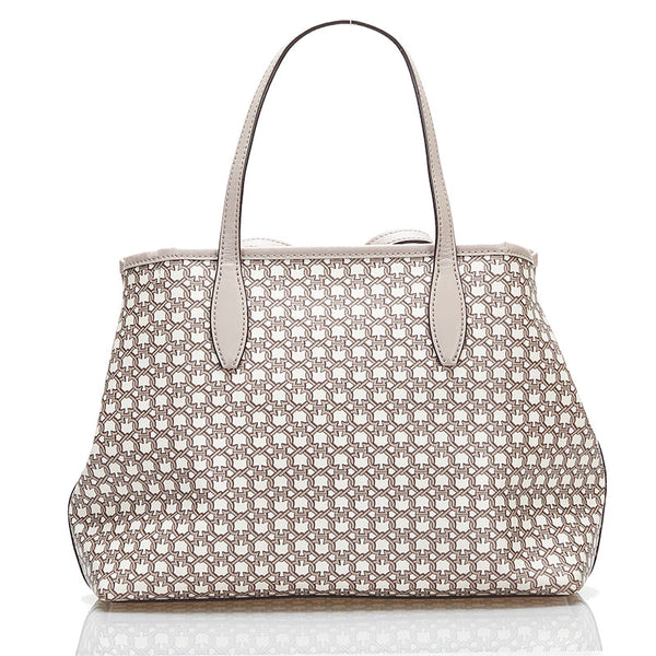 ケイトスペード スペード柄 ハンドバッグ ショルダーバッグ 2WAY ベージュ アイボリー PVC レザー レディース Kate Spade 【中古】