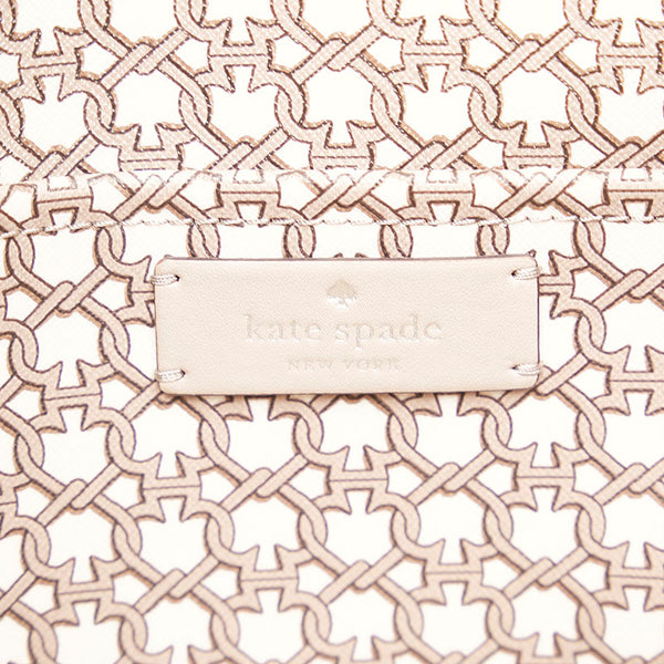 ケイトスペード スペード柄 ハンドバッグ ショルダーバッグ 2WAY ベージュ アイボリー PVC レザー レディース Kate Spade 【中古】