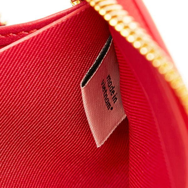 コーチ シグネチャー ラウンドファスナー 長財布 54630 ブラウン レッド PVC レザー レディース COACH 【中古】