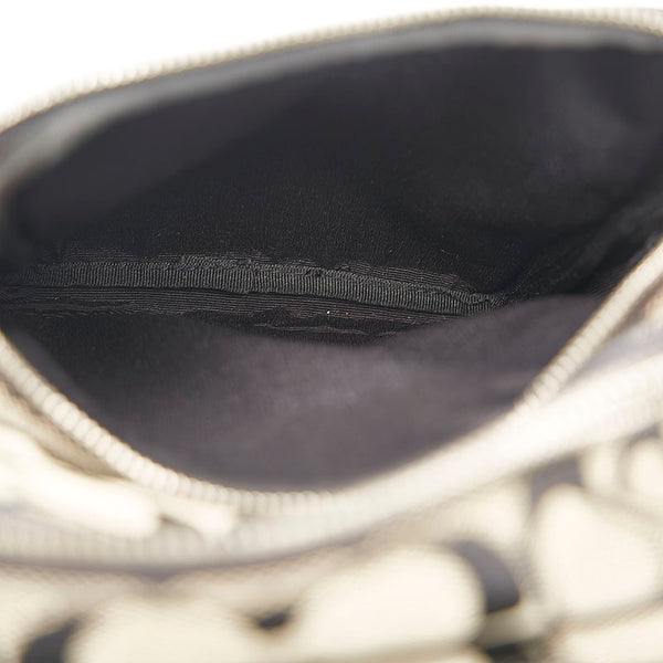 コーチ シグネチャー 斜め掛け ショルダーバッグ 4270 ブラック グレー キャンバス レザー レディース COACH 【中古】