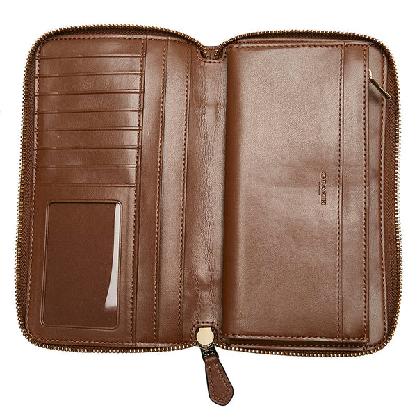 コーチ シグネチャー ラウンドファスナー 長財布 F76579 ブラウン PVC レディース COACH 【中古】