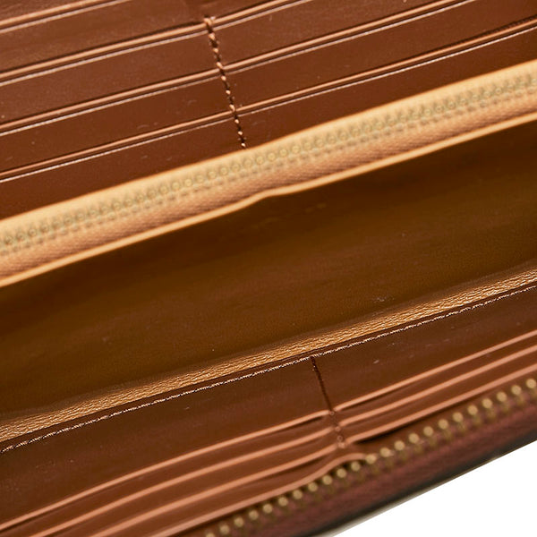 コーチ ラウンドファスナー 長財布 F24648 ブラウン レザー レディース COACH 【中古】