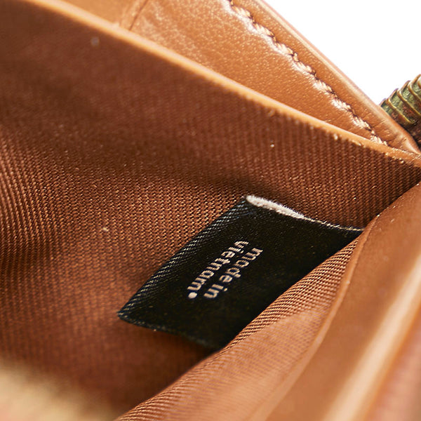 コーチ ラウンドファスナー 長財布 F24648 ブラウン レザー レディース COACH 【中古】