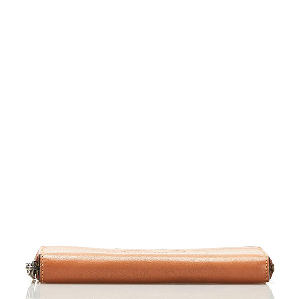 コーチ ラウンドファスナー 長財布 F24648 ブラウン レザー レディース COACH 【中古】