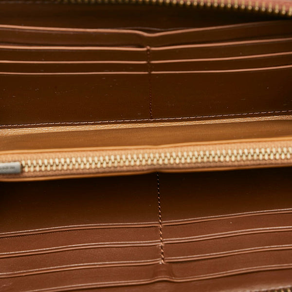 コーチ ラウンドファスナー 長財布 F24648 ブラウン レザー レディース COACH 【中古】