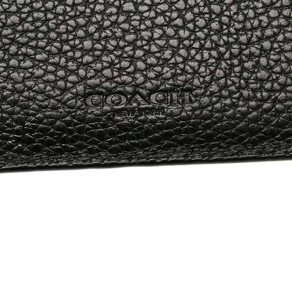 コーチ シグネチャー 二つ折り財布 ブラック レザー メンズ COACH 【中古】