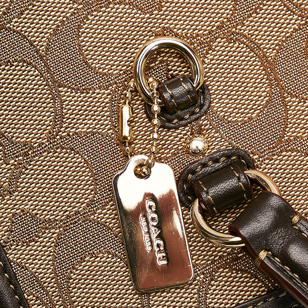コーチ シグネチャー ハンドバッグ 36905 ベージュ ブラウン キャンバス レザー レディース COACH 【中古】