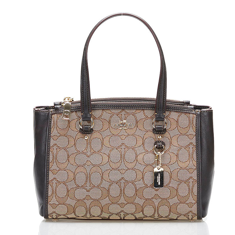 コーチ シグネチャー ハンドバッグ 36905 ベージュ ブラウン キャンバス レザー レディース COACH 【中古】