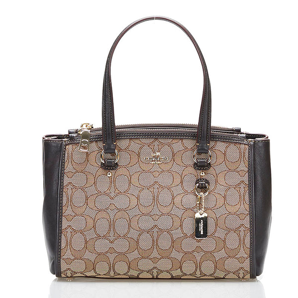 コーチ シグネチャー ハンドバッグ 36905 ベージュ ブラウン キャンバス レザー レディース COACH 【中古】