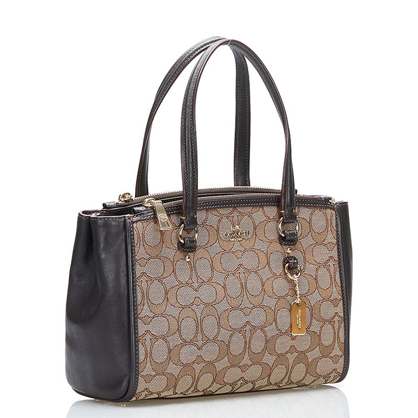 コーチ シグネチャー ハンドバッグ 36905 ベージュ ブラウン キャンバス レザー レディース COACH 【中古】
