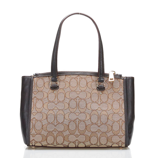 コーチ シグネチャー ハンドバッグ 36905 ベージュ ブラウン キャンバス レザー レディース COACH 【中古】