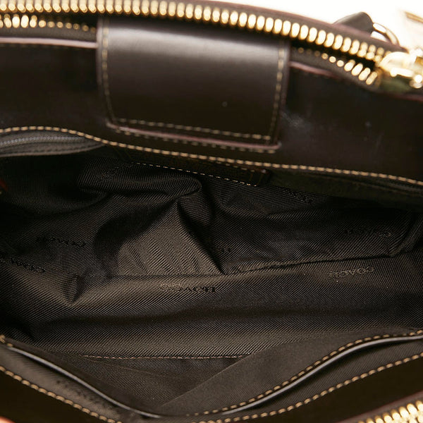 コーチ シグネチャー ハンドバッグ 36905 ベージュ ブラウン キャンバス レザー レディース COACH 【中古】