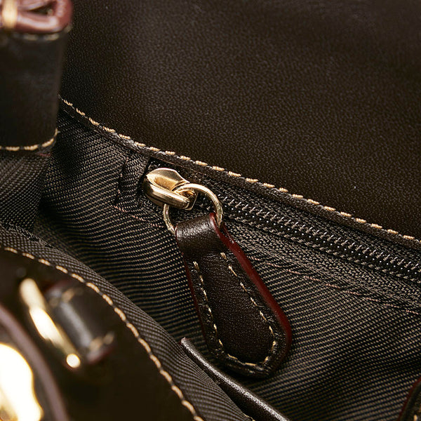 コーチ シグネチャー ハンドバッグ 36905 ベージュ ブラウン キャンバス レザー レディース COACH 【中古】