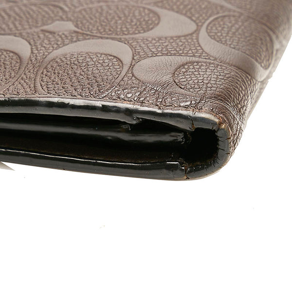 コーチ シグネチャー 長財布 F75365 ブラウン レザー メンズ COACH 【中古】