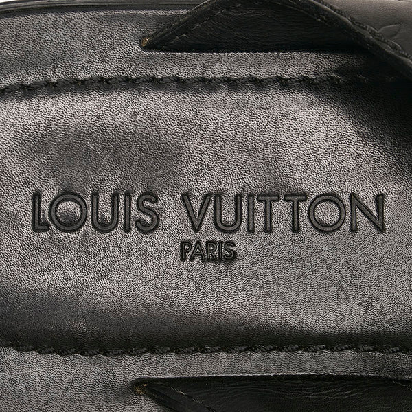ルイ ヴィトン モノグラム ビーチサンダル ブラック レザー メンズ LOUIS VUITTON 【中古】