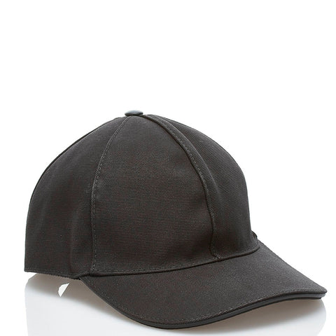 グッチ インターロッキングG シェリーライン ベースボールキャップ ブラック コットン メンズ GUCCI 【中古】