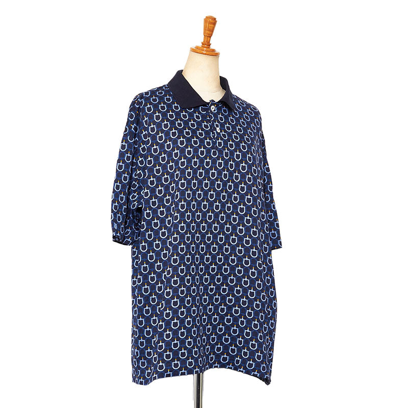 グッチ 半袖 ポロシャツ ブルー ネイビー コットン メンズ GUCCI 【中古】