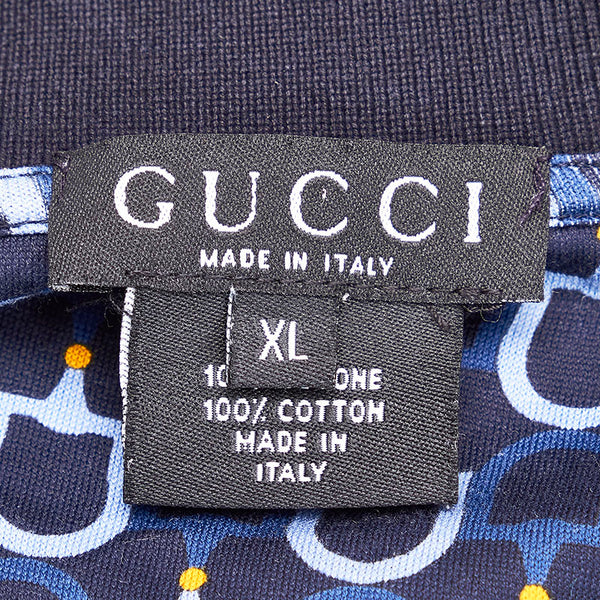 グッチ 半袖 ポロシャツ ブルー ネイビー コットン メンズ GUCCI 【中古】