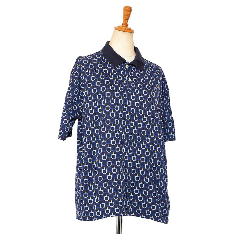 グッチ 半袖シャツ ポロシャツ ブルー コットン メンズ GUCCI 【中古】