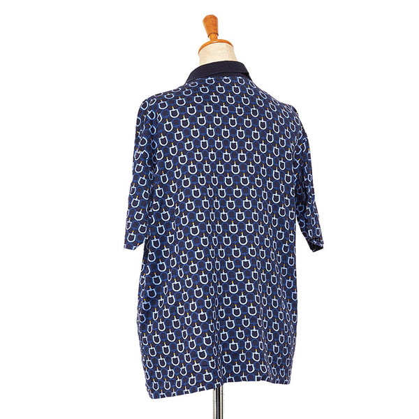 グッチ 半袖シャツ ポロシャツ ブルー コットン メンズ GUCCI 【中古】