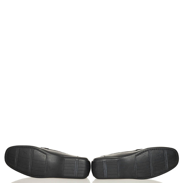 ルイ ヴィトン モノグラム ドライビングシューズ ローファー ブラック レザー メンズ LOUIS VUITTON 【中古】