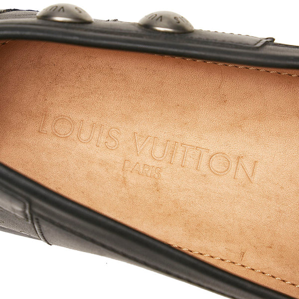 ルイ ヴィトン モノグラム ドライビングシューズ ローファー ブラック レザー メンズ LOUIS VUITTON 【中古】