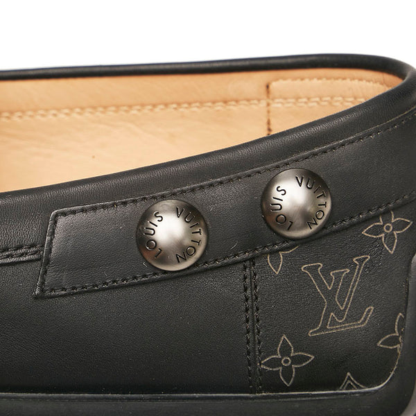 ルイ ヴィトン モノグラム ドライビングシューズ ローファー ブラック レザー メンズ LOUIS VUITTON 【中古】