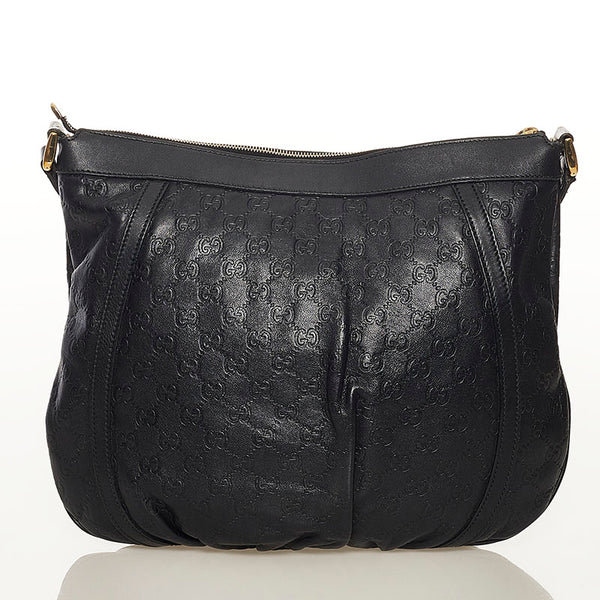 グッチ グッチシマ アビー 斜め掛け ショルダーバッグ 204940 ブラック レザー レディース GUCCI 【中古】