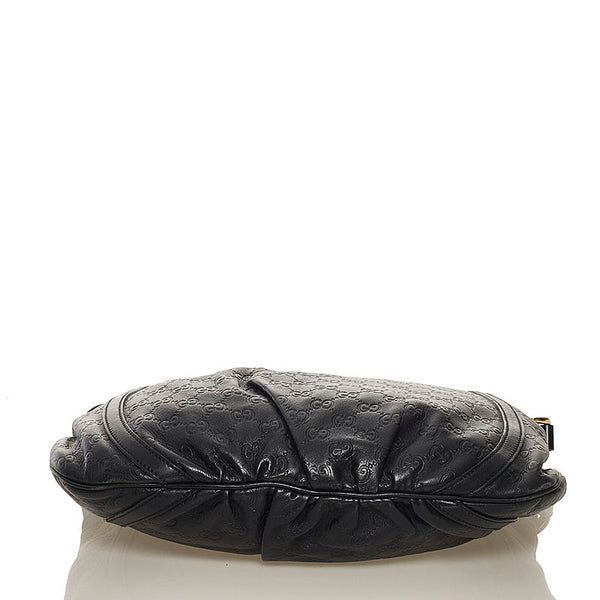 グッチ グッチシマ アビー 斜め掛け ショルダーバッグ 204940 ブラック レザー レディース GUCCI 【中古】