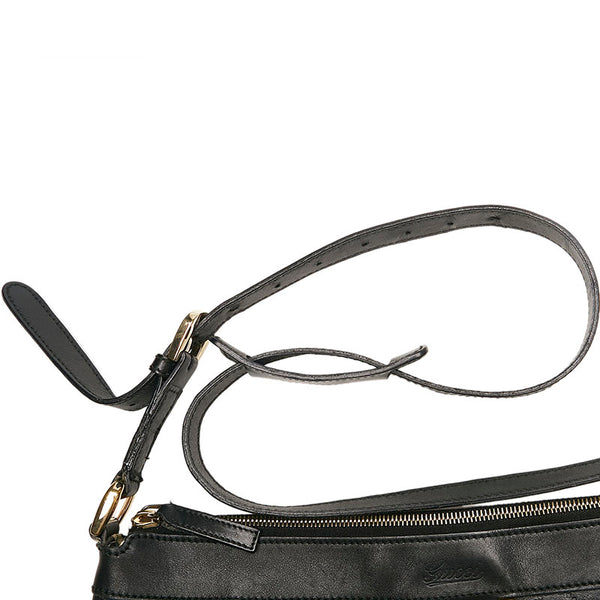 グッチ グッチシマ アビー 斜め掛け ショルダーバッグ 204940 ブラック レザー レディース GUCCI 【中古】