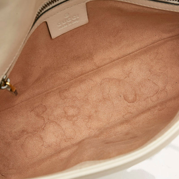 グッチ GGマーモント キルティング ミニ チェーン ショルダーバッグ 443497 ホワイト レザー レディース GUCCI 【中古】