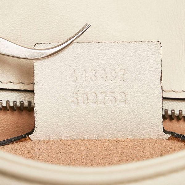 グッチ GGマーモント キルティング ミニ チェーン ショルダーバッグ 443497 ホワイト レザー レディース GUCCI 【中古】