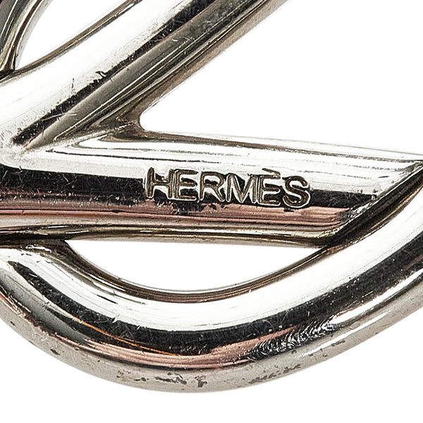 エルメス アタメ ブレスレット ブラウン シルバー レザー メタル レディース HERMES 【中古】