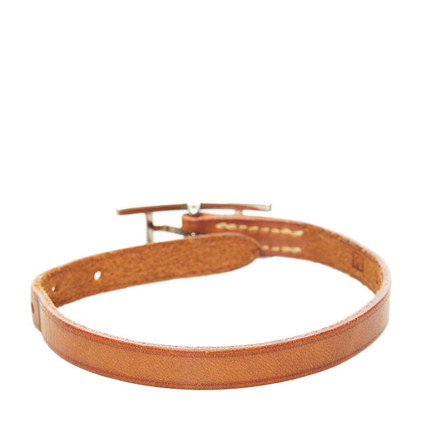 エルメス アピ ブレスレット ブラウン レザー メタル レディース HERMES 【中古】