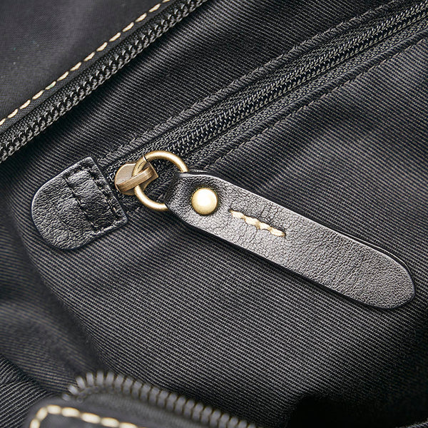 バーバリー ショルダーバッグ トートバッグ ブラック ナイロン レザー レディース BURBERRY 【中古】