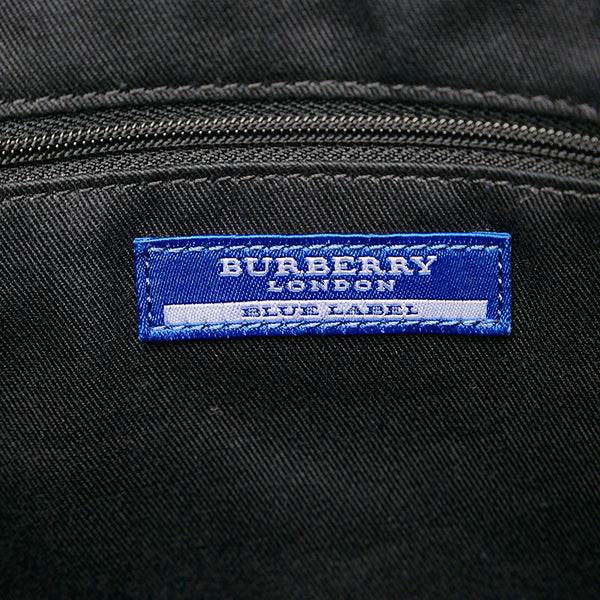 バーバリー ショルダーバッグ トートバッグ ブラック ナイロン レザー レディース BURBERRY 【中古】