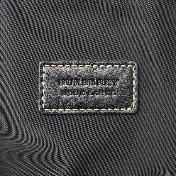 バーバリー ショルダーバッグ トートバッグ ブラック ナイロン レザー レディース BURBERRY 【中古】