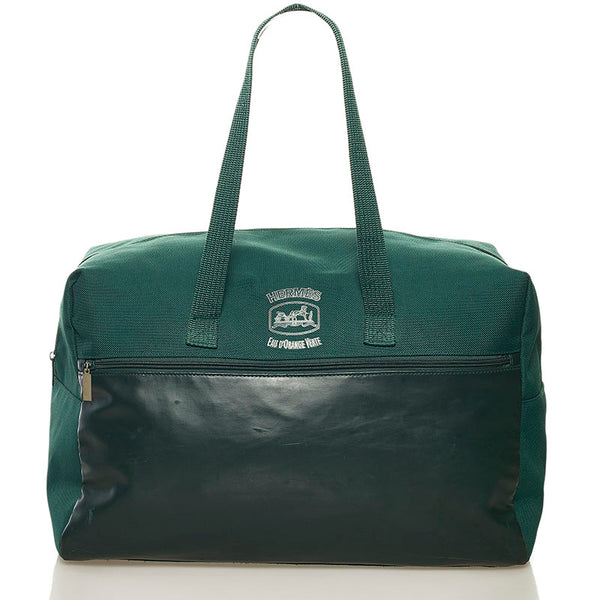 エルメス オードランジュヴェルト ボストンバッグ トラベルバッグ グリーン キャンバス メンズ HERMES 【中古】
