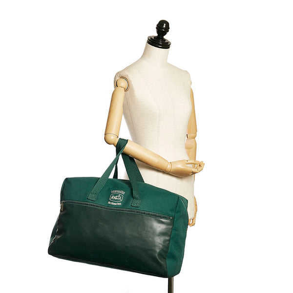 エルメス オードランジュヴェルト ボストンバッグ トラベルバッグ グリーン キャンバス メンズ HERMES 【中古】